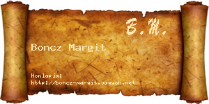Boncz Margit névjegykártya